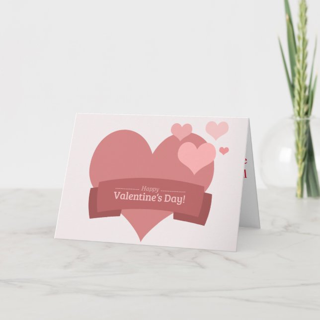 Tarjeta Festiva Feliz día de San Valentín (Anverso)