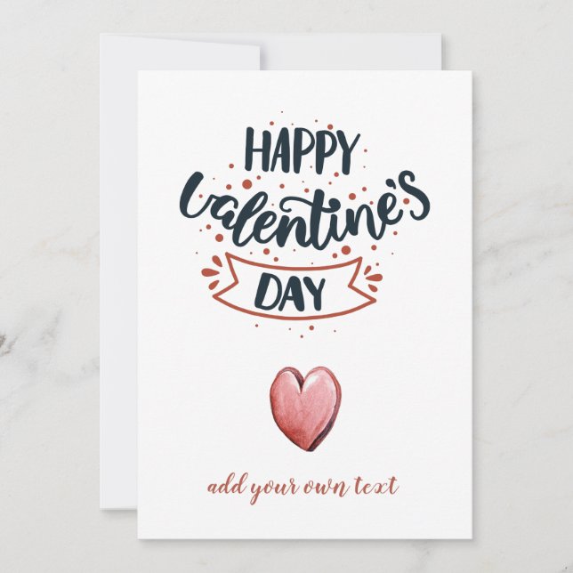 Tarjeta Festiva Feliz Día de San Valentín (Anverso)