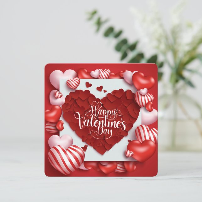 Tarjeta Festiva Feliz Día de San Valentín (Anverso de pie)