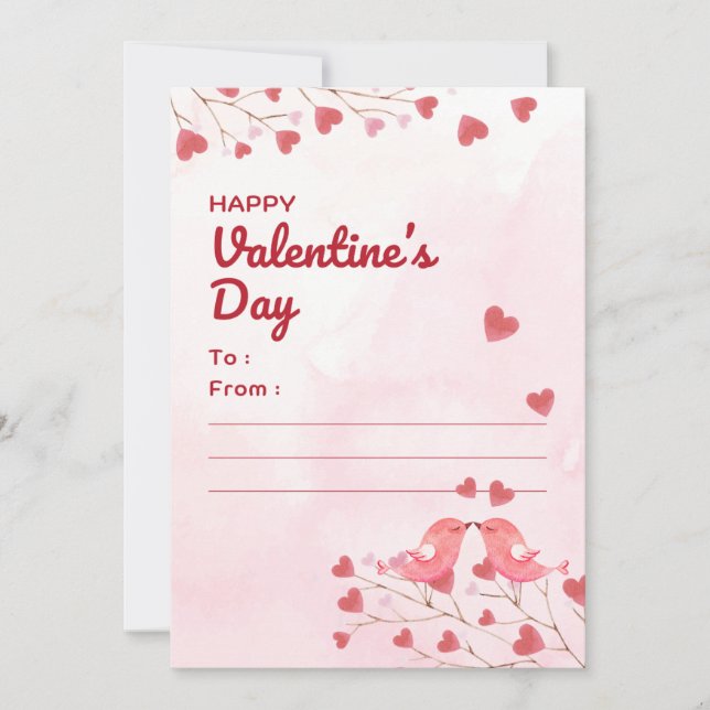 Tarjeta Festiva feliz día de San Valentín (Anverso)
