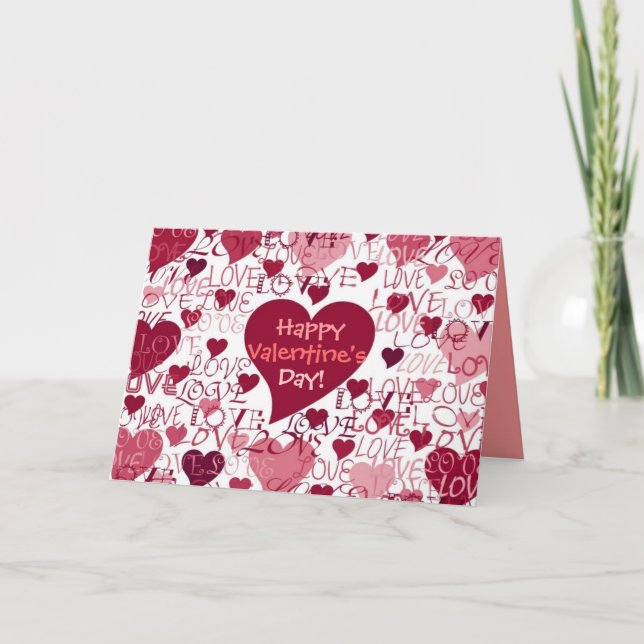 Tarjeta Festiva Feliz Día de San Valentín (Anverso)