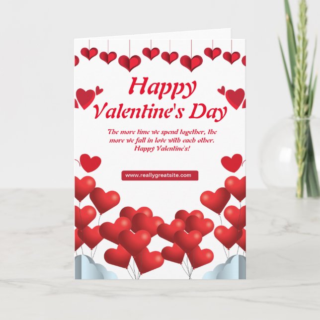 Tarjeta Festiva Feliz día de San Valentín (Anverso)