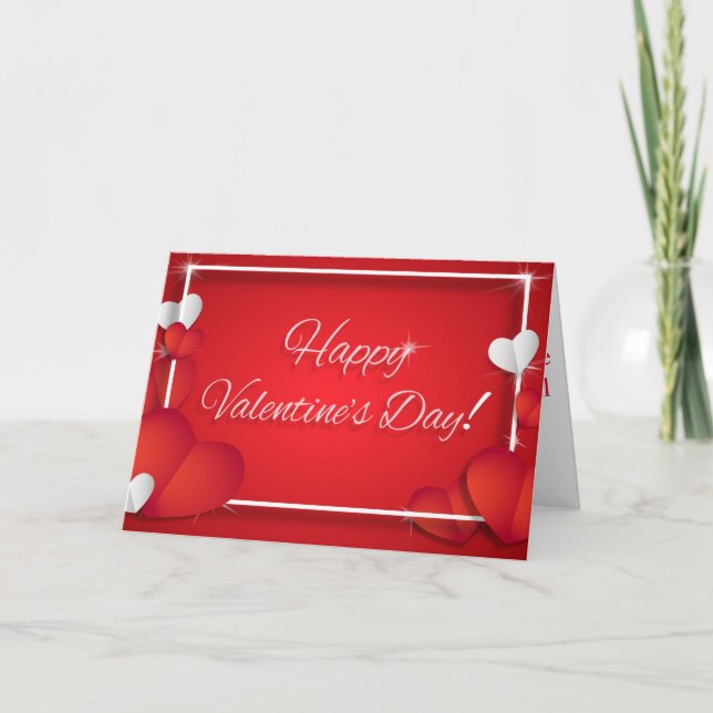 Tarjeta Festiva Feliz día de San Valentín (Anverso)
