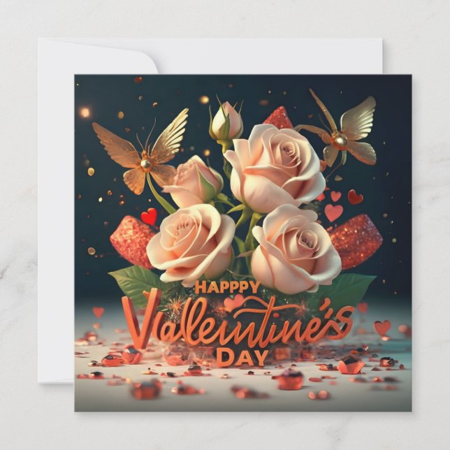 Tarjeta Festiva Feliz día de San Valentín (Anverso)