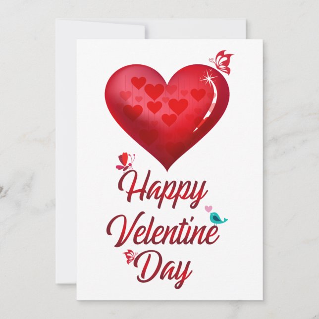 Tarjeta Festiva Feliz Día de San Valentín (Anverso)