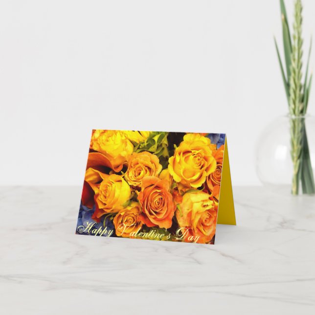 Tarjeta Festiva Feliz Día de San Valentín (Anverso)