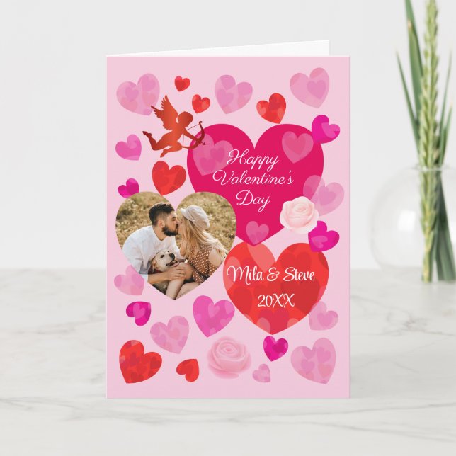 Tarjeta Festiva Feliz Día de San Valentín (Anverso)
