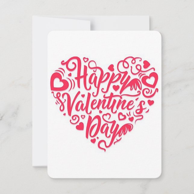 Tarjeta Festiva Feliz Día de San Valentín (Anverso)