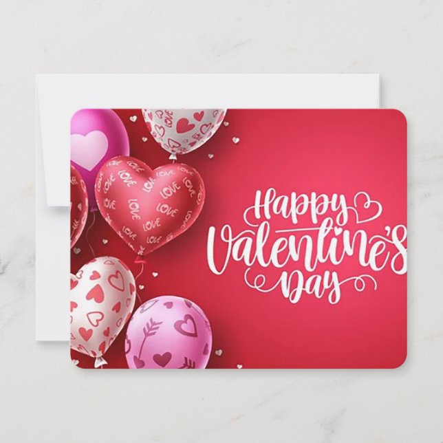 Tarjeta Festiva Feliz Día de San Valentín (Anverso)