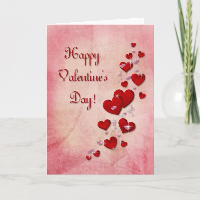 Tarjeta Festiva Feliz Día de San Valentín (Anverso)