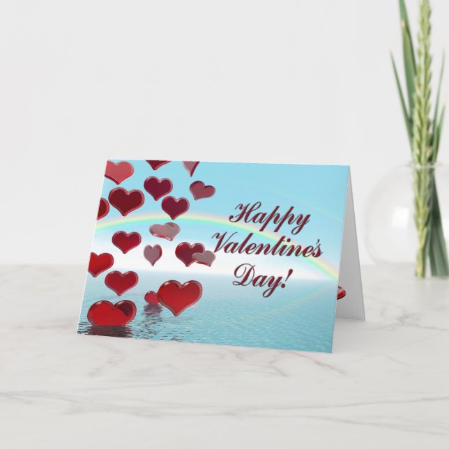 Tarjeta Festiva Feliz Día de San Valentín (Anverso)