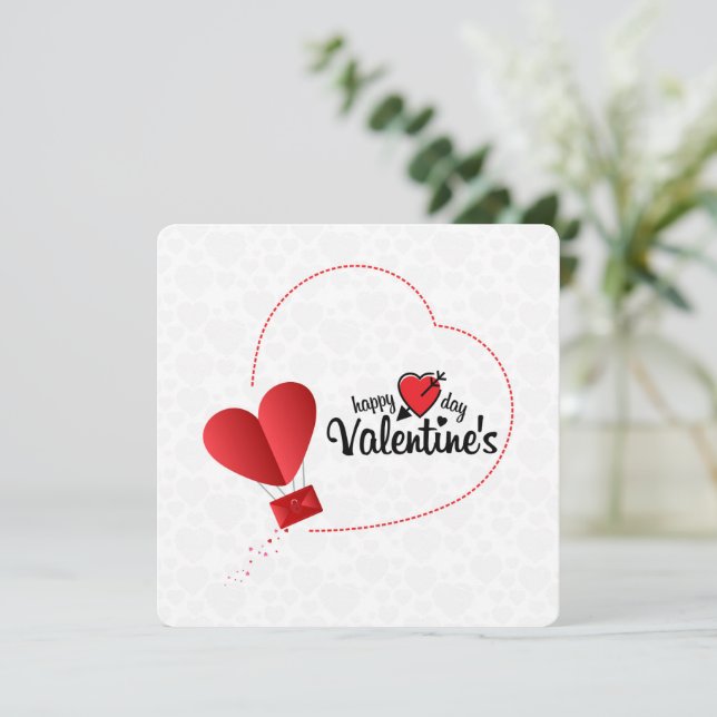 Tarjeta Festiva Feliz Día de San Valentín (Anverso de pie)