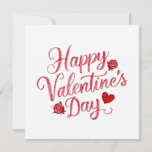 Tarjeta Festiva Feliz Día de San Valentín (Anverso)