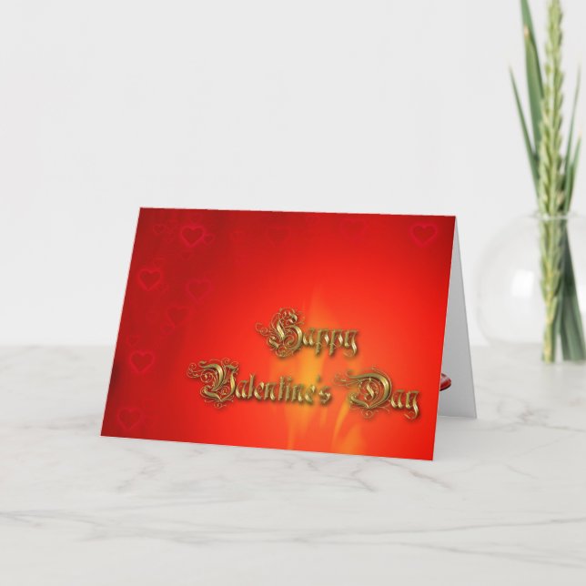 Tarjeta Festiva Feliz Día de San Valentín (Anverso)