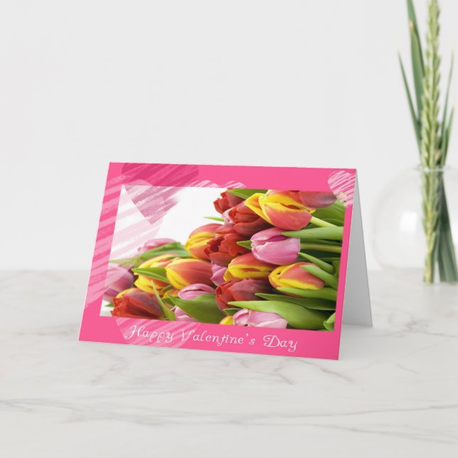 Tarjeta Festiva Feliz Día de San Valentín (Anverso)