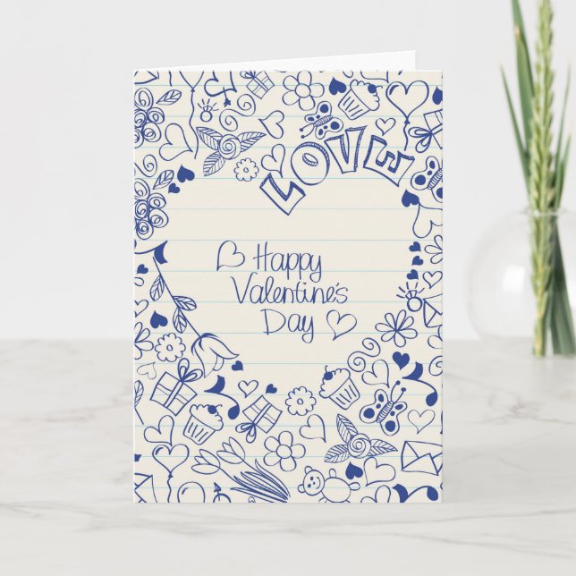 Tarjeta Festiva ¡Feliz Día de San Valentín! (Anverso)