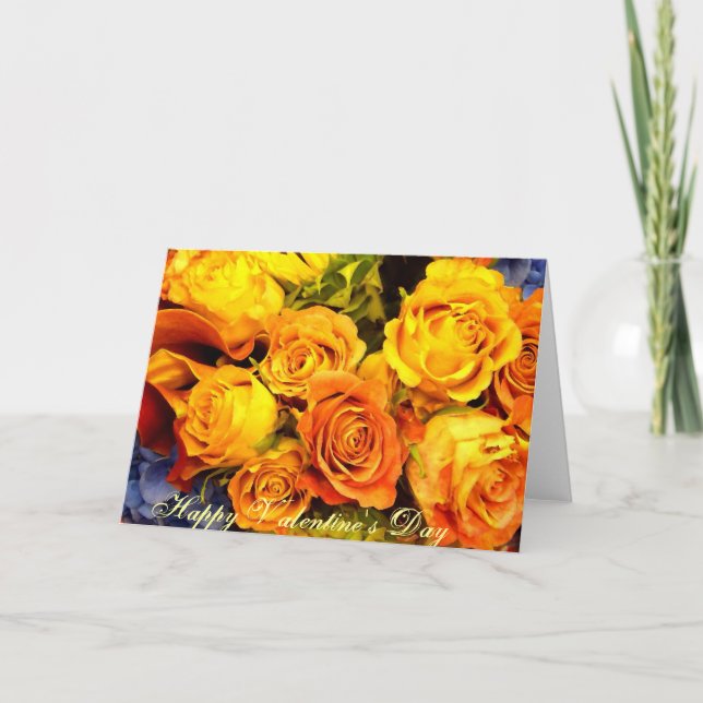 Tarjeta Festiva Feliz Día de San Valentín (Anverso)