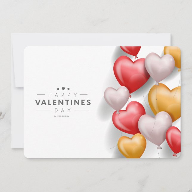 Tarjeta Festiva Feliz día de San Valentín  (Anverso)