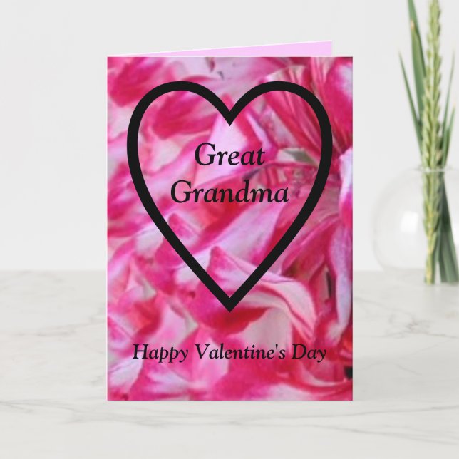 Tarjeta Festiva Feliz Día de San Valentín a la abuela (Anverso)