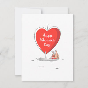 Tarjeta Festiva Feliz Día de San Valentín a los amantes del velero