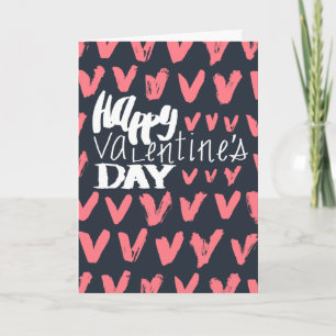 Tarjeta Festiva Feliz Día de San Valentín a los corazones azul y r