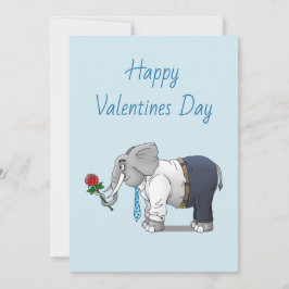 Tarjeta Festiva Feliz día de San Valentín a los elefantes