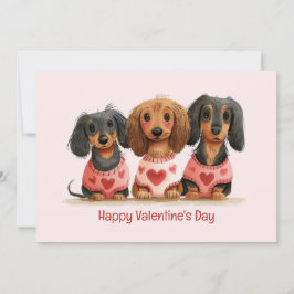 Tarjeta Festiva Feliz Día de San Valentín a los perros Dachshund