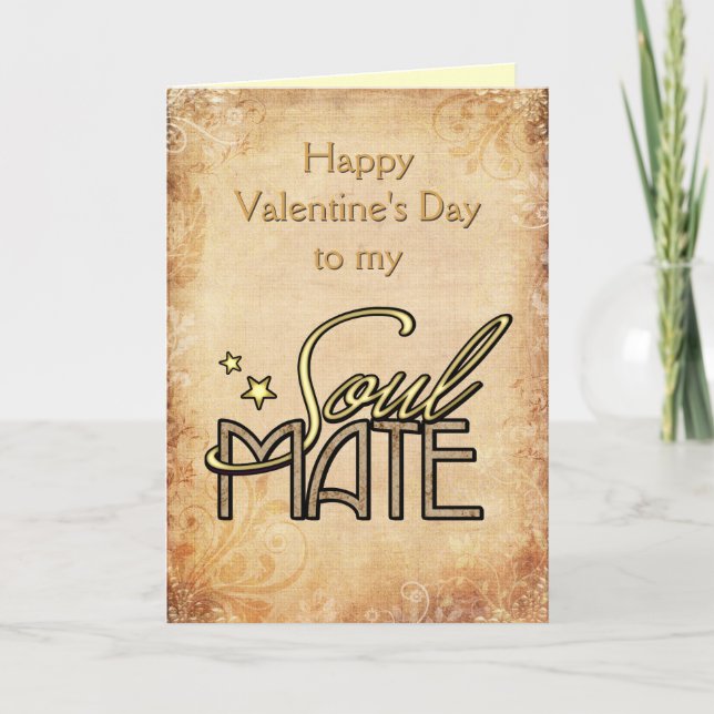 Tarjeta Festiva Feliz Día de San Valentín a mi alma gemela (Anverso)