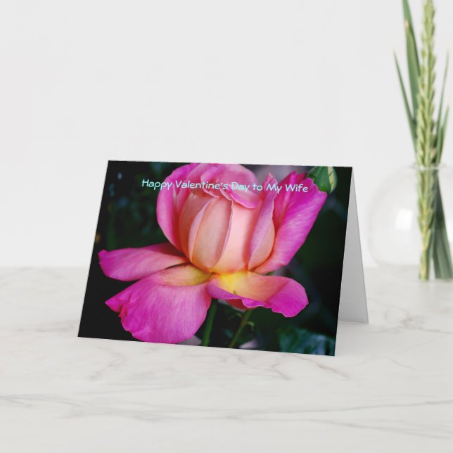 Tarjeta Festiva Feliz Día de San Valentín a mi esposa (Anverso)