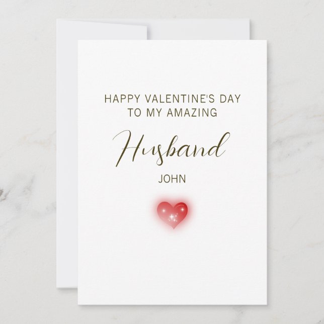 Tarjeta Festiva Feliz día de San Valentín a mi increíble esposo (Anverso)