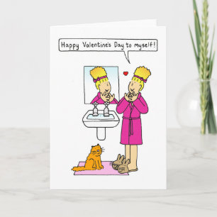 Tarjeta Festiva Feliz Día de San Valentín a mí mismo.