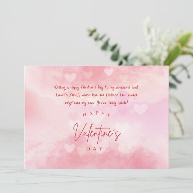 Tarjeta Festiva Feliz Día De San Valentín a mi tía (Anverso de pie)