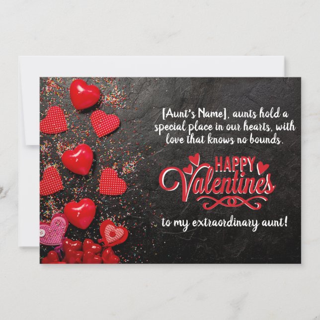 Tarjeta Festiva Feliz Día De San Valentín a mi tía (Anverso)