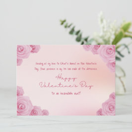 Tarjeta Festiva Feliz Día De San Valentín a mi tía