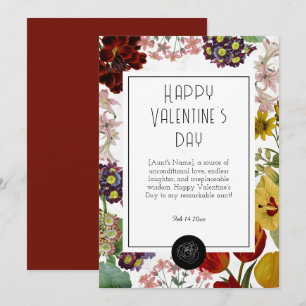 Tarjeta Festiva Feliz Día De San Valentín a mi tía