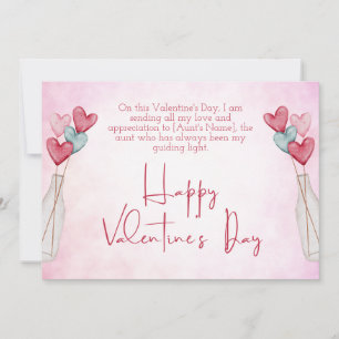 Tarjeta Festiva Feliz Día De San Valentín a mi tía