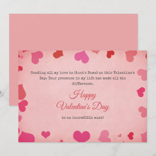 Tarjeta Festiva Feliz Día De San Valentín a mi tía