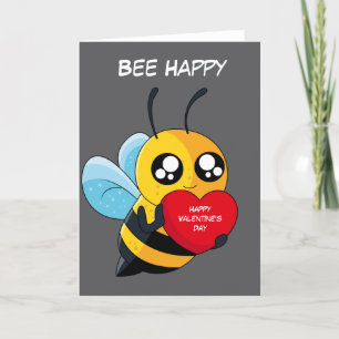Tarjeta Festiva Feliz día de San Valentín abeja