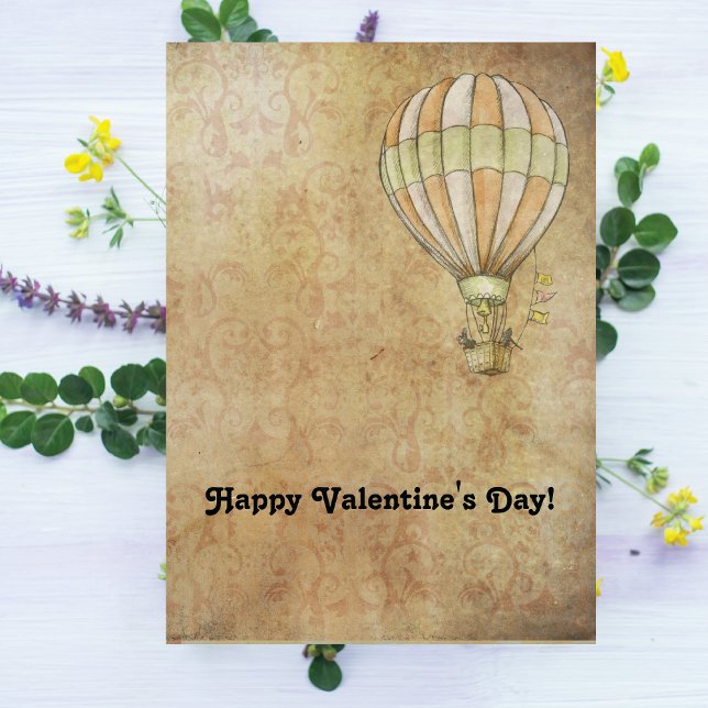 Tarjeta Festiva Feliz Día de San Valentín al aire libre, globo de  (Subido por el creador)
