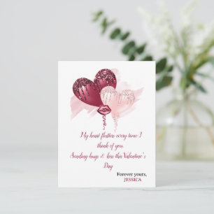 Tarjeta Festiva Feliz Día de San Valentín al Purpurina Red Heart L