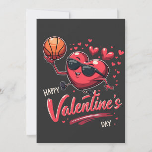 Tarjeta Festiva Feliz día de San Valentín Amantes del Baloncesto