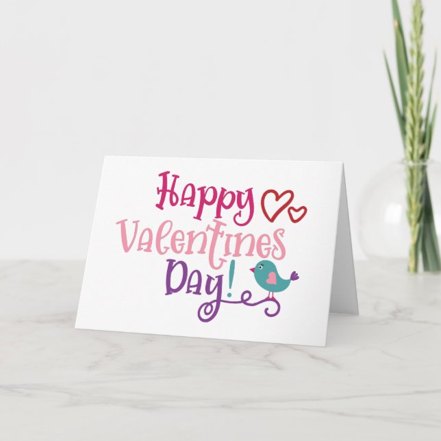 Tarjeta Festiva Feliz Día de San Valentín | Amar a la Ave Minimali (Anverso)