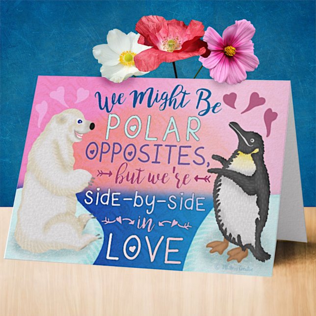 Tarjeta Festiva Feliz Día de San Valentín, amor al oso polar (Subido por el creador)