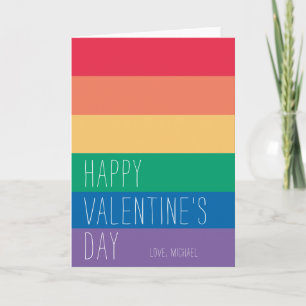 Tarjeta Festiva Feliz día de San Valentín Arcoíris de San Valent