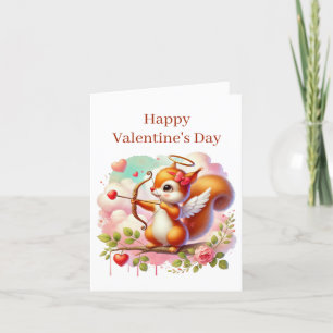 Tarjeta Festiva Feliz día de San Valentín ardilla agregar mensaje
