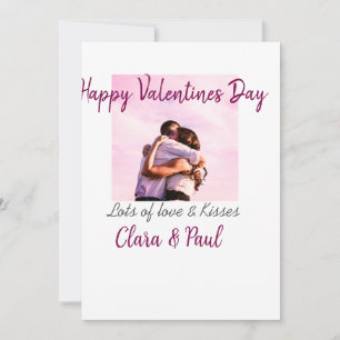 Tarjeta Festiva Feliz día de San Valentín besos modernos amor añad