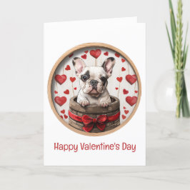 Tarjeta Festiva Feliz Día de San Valentín Bulldog francés