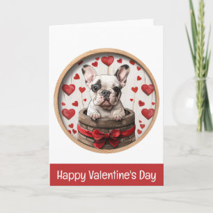 Tarjeta Festiva Feliz día de San Valentín Bulldog Francés