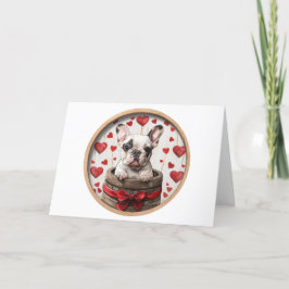 Tarjeta Festiva Feliz Día de San Valentín Bulldog francés