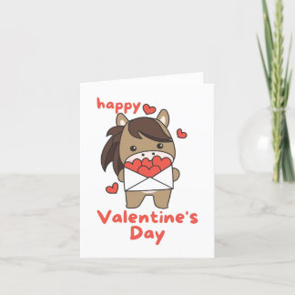Tarjeta Festiva Feliz día de San Valentín caballo lindo